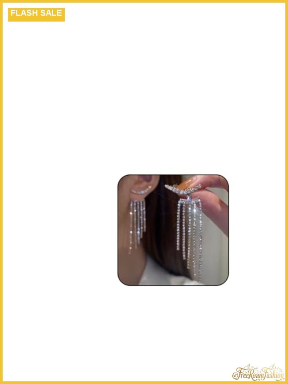 Rhinestone Crystal Dangle Drop Earrings Sparkly Tassel Bling Prom Wedding Party